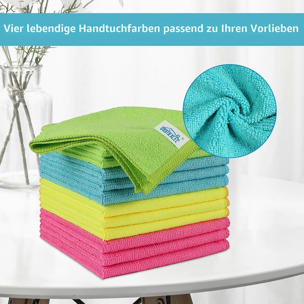Mikrofasertuecher Reinigungstuecher schwarz 12 Stueck fusselfrei 30x30 cm