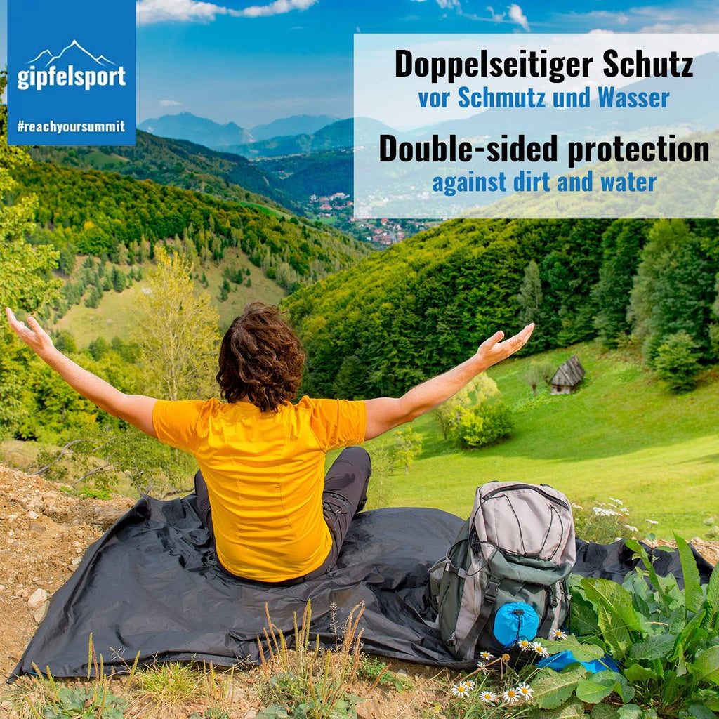 gipfelsport Picknickdecke 200x140 cm wasserdicht sandfrei stranddecke grau