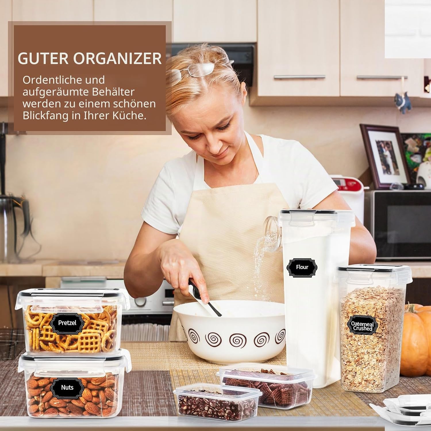 36er Set luftdichte Vorratsdosen Lebensmittelbehaelter Kuechen Organizer