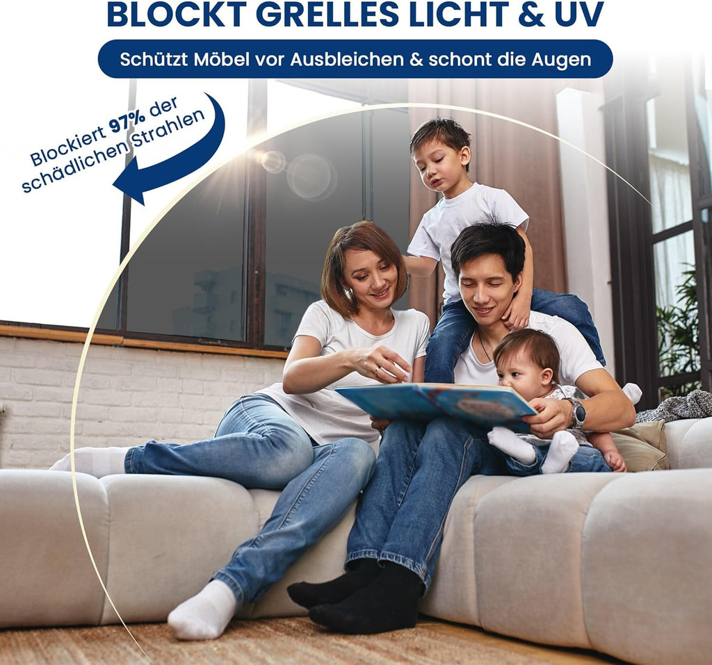 Fensterfolie Milchglas selbsthaftend Sichtschutz Anti-UV 90 x 200cm 200cm-400cm