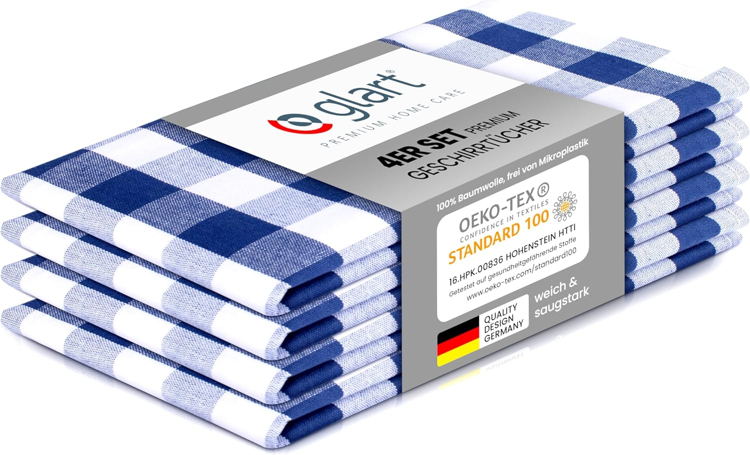 Geschirrtuecher Baumwolle 10er Set 50x70 cm kariert Kuechentuecher