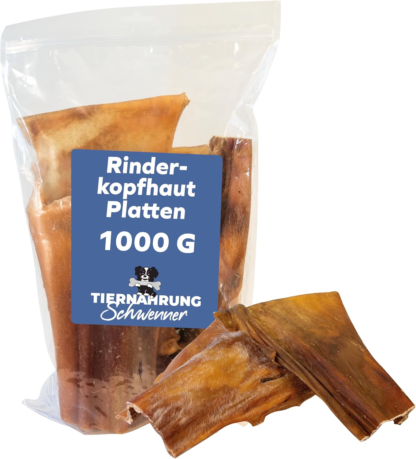 Rinderkopfhautplatten getrocknet Zahnpflege Kauartikel fuer Hunde