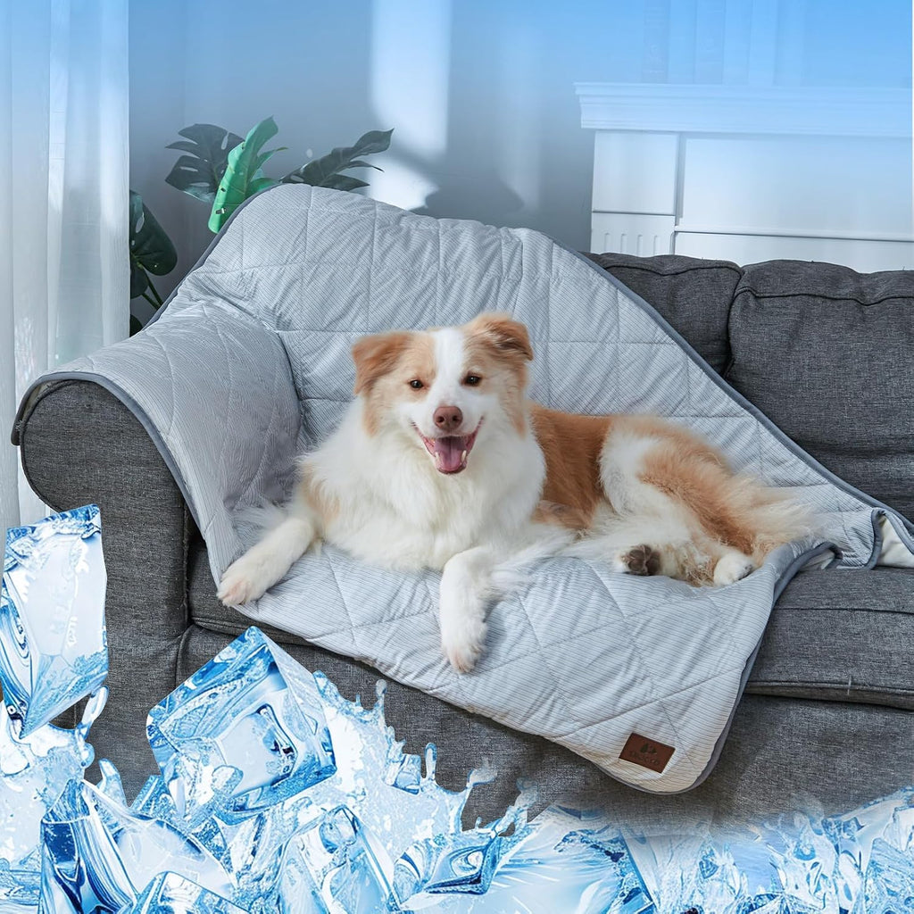 Kuehldecke fuer Hunde 60×47 cm wasserdicht doppelseitig kuehlend plueschig 47cm-127c