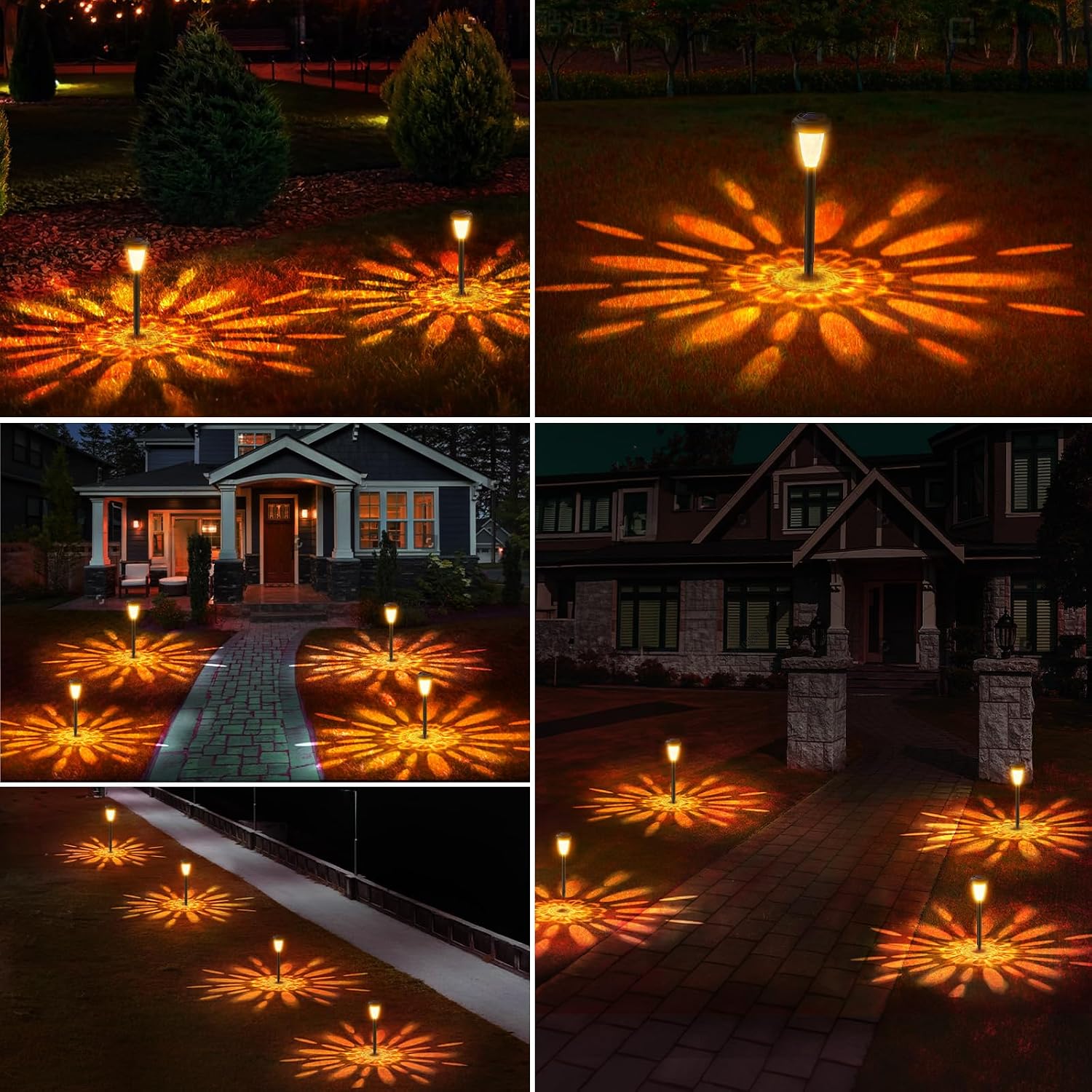 FIFlying Solar-Gartenlampen 6er Set Warmweiss 3000K IP65 LED Aussen 6cm