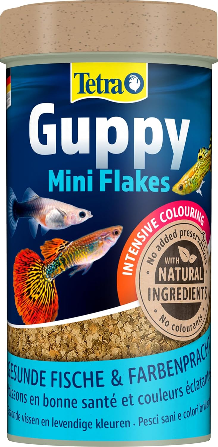 Tetra Guppy Mini Flakes Flockenfutter fuer Guppy Zierfische