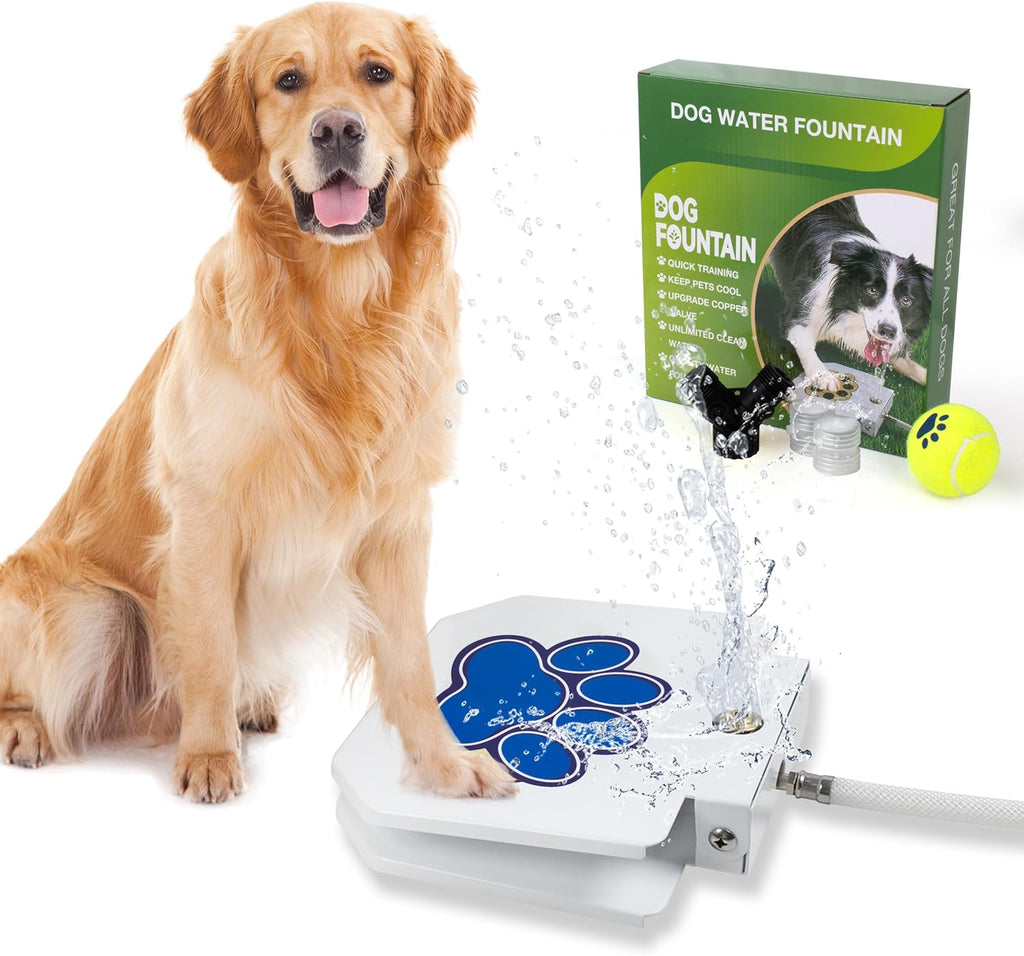 BACOENG Hundetrinkbrunnen Outdoor Gartenbrunnen mit verbessertem Messing-Ventil