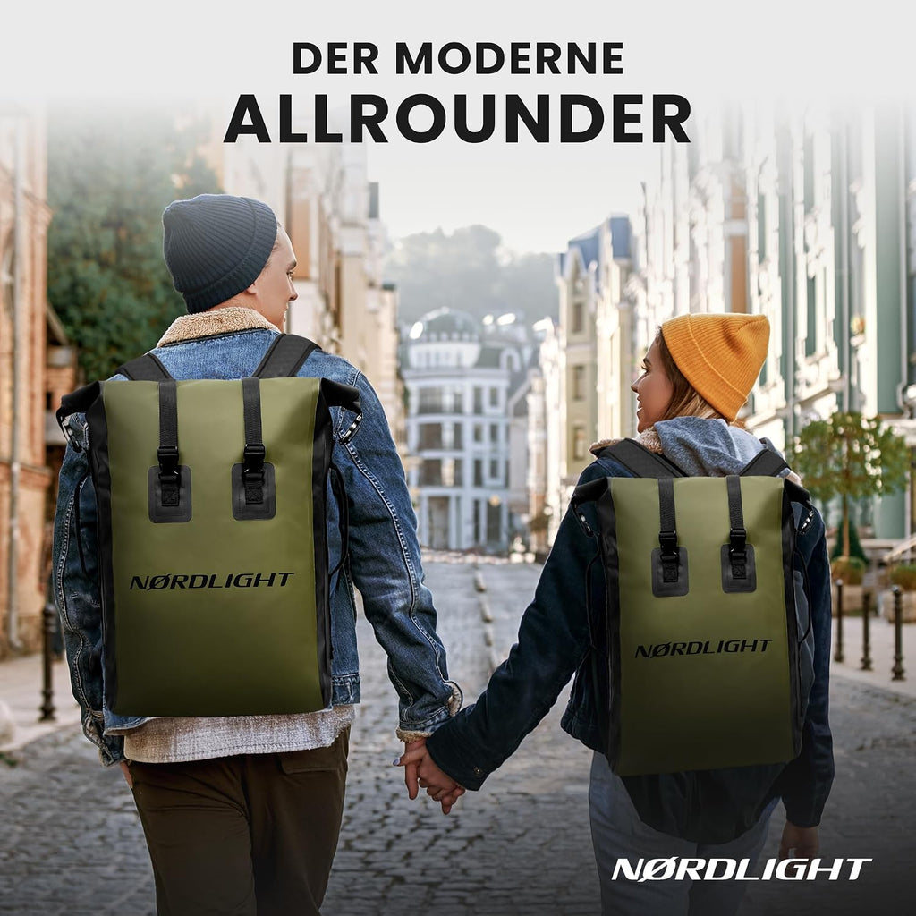Nordlight Dry Bag wasserdichter Rolltop Rucksack gepolsterte Traeger
