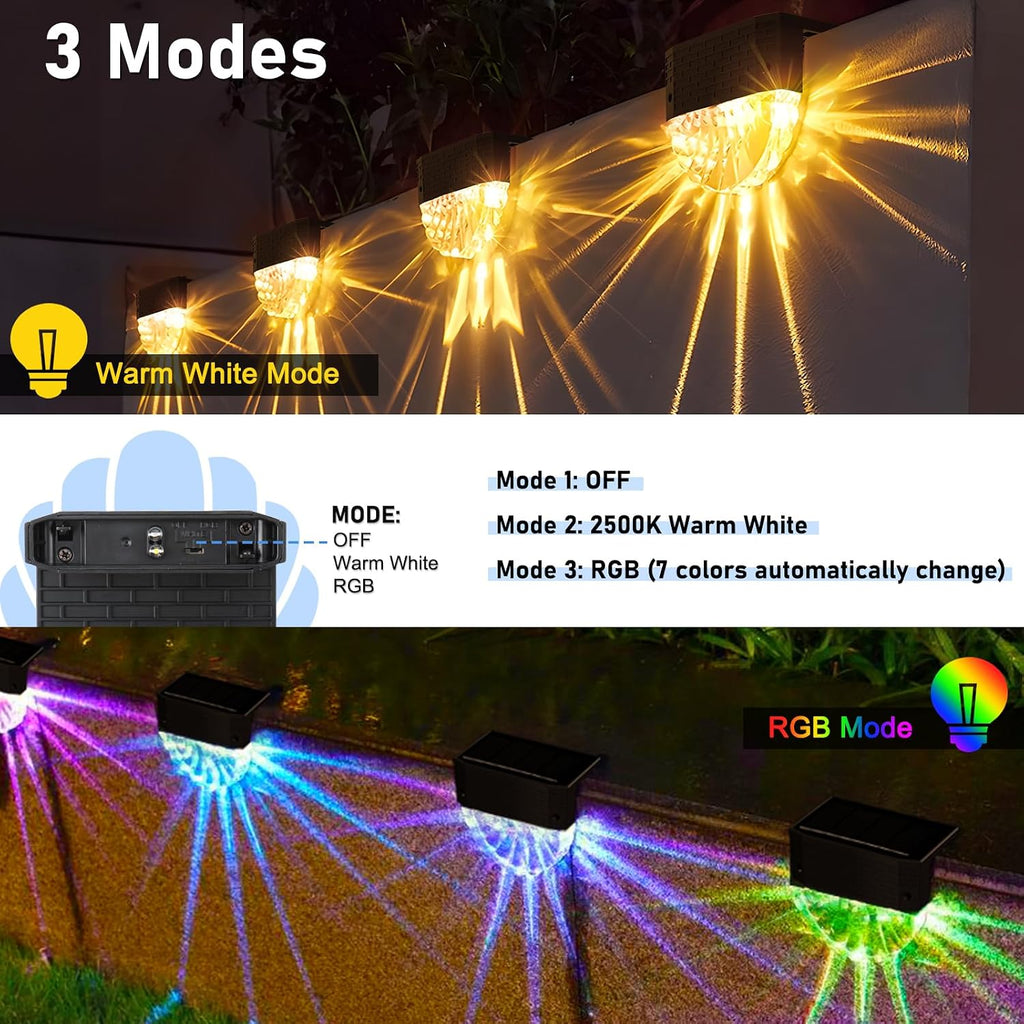 FIFlying Solarlampen Aussen 4 Stueck IP65 Solarleuchte 3 Modi Automatisch