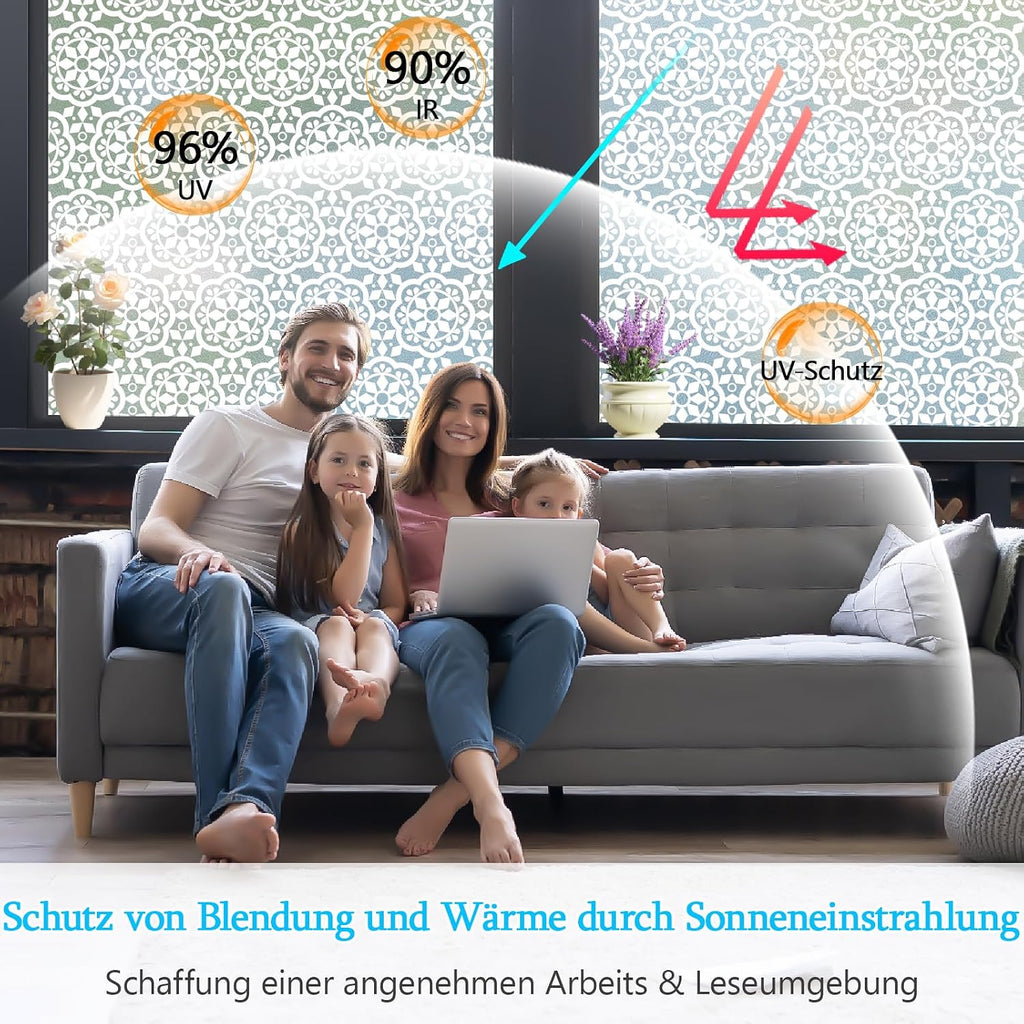 Niviy Sichtschutzfolie Schmetterling 59,5x200 cm statisch Milchglas Matt Weiss