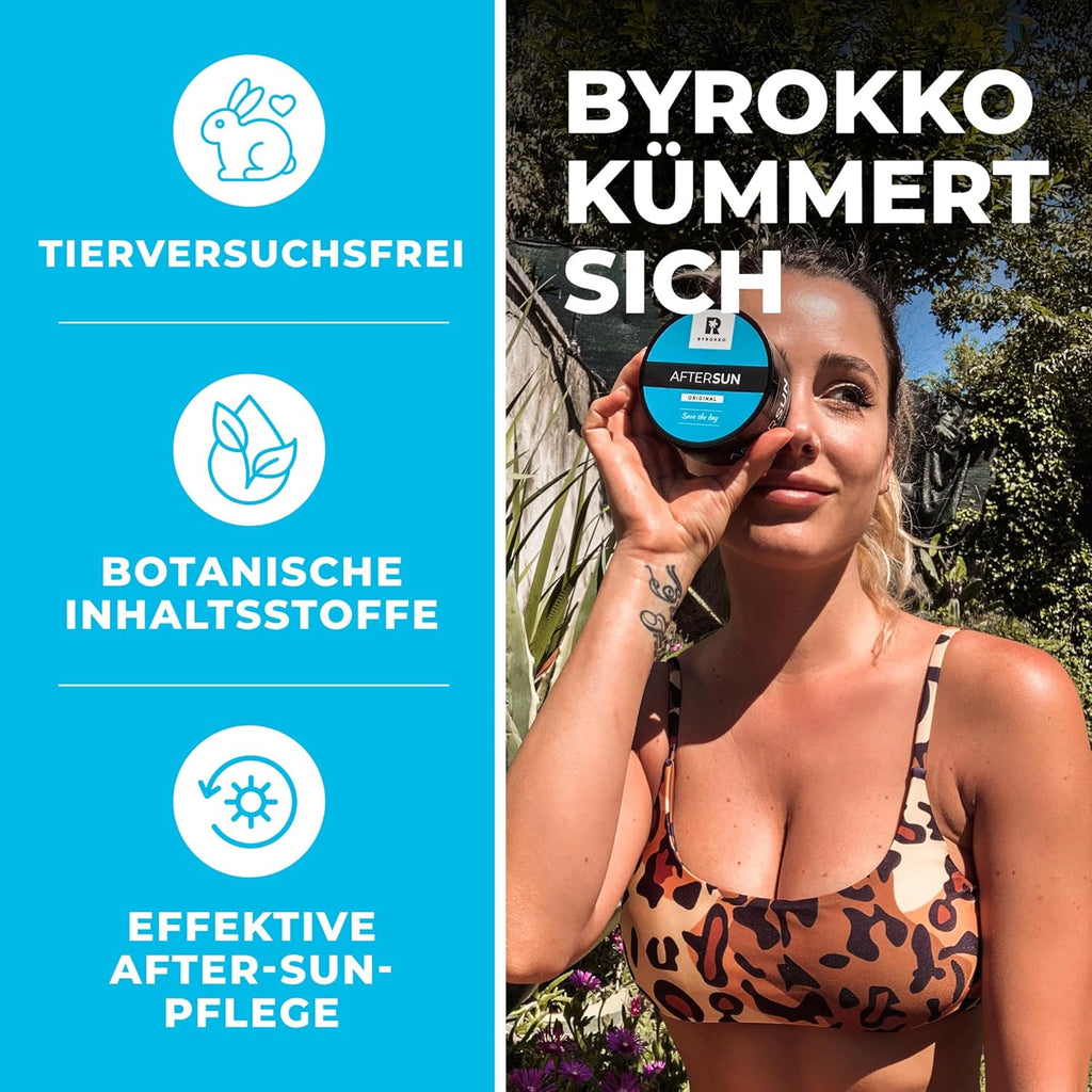 BYROKKO After Sun Creme 195 ml mit Menthol Mangobutter Vitamin E vegan