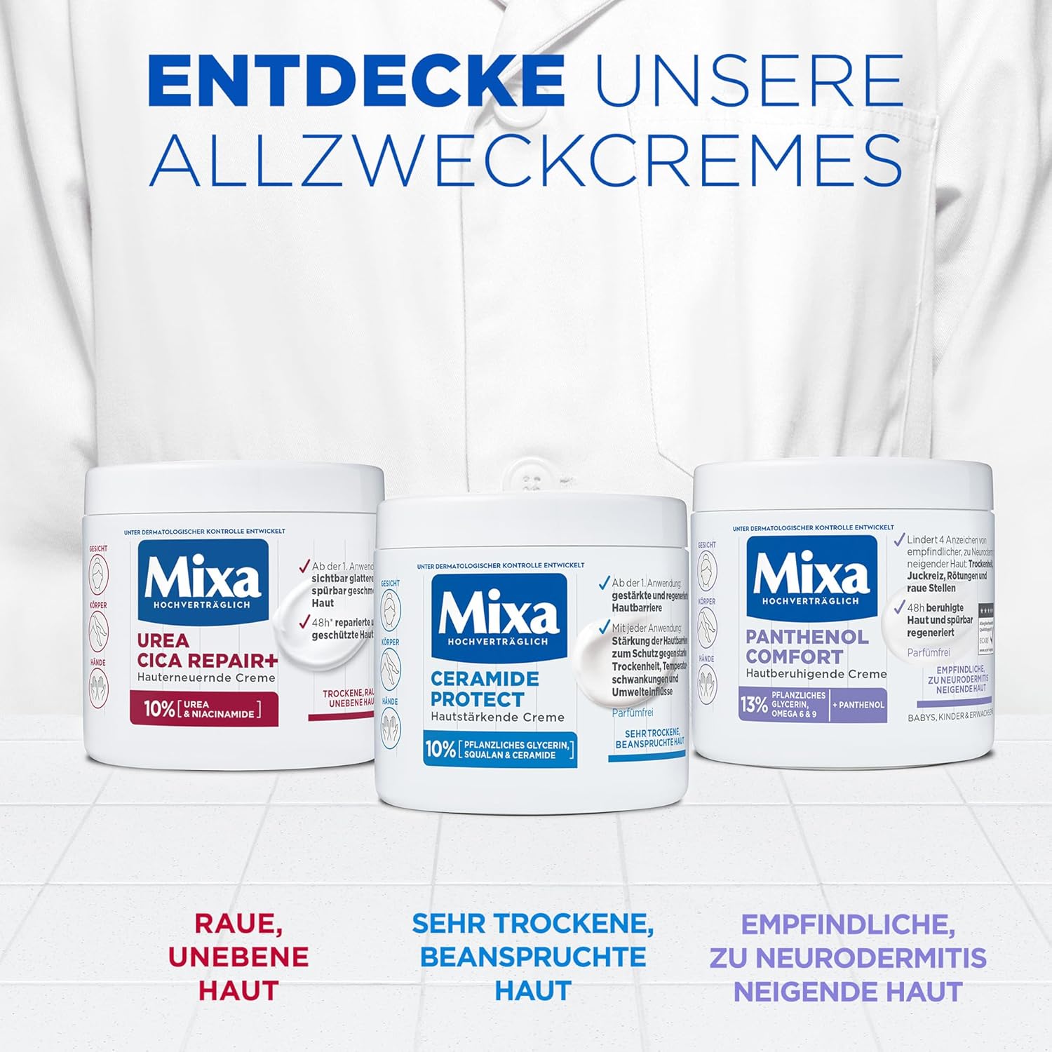 Mixa Panthenol Comfort Creme 400 ml fuer trockene, empfindliche Haut