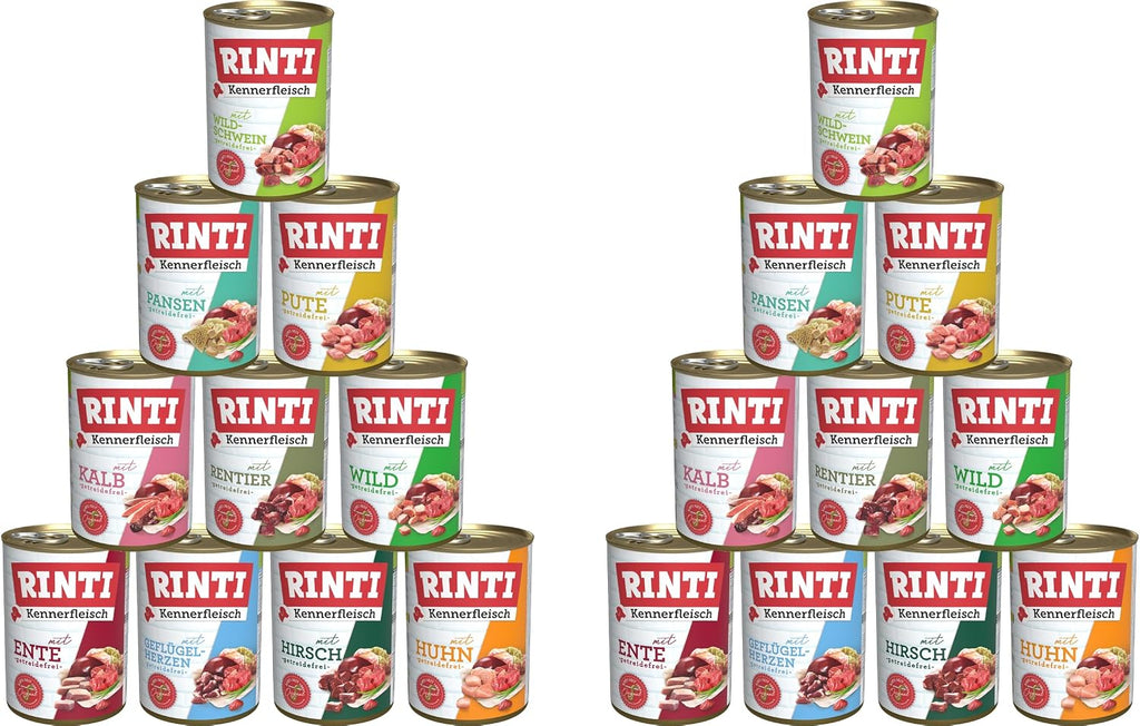 Rinti Kennerfleisch Mixpaket Hundenassfutter getreidefrei mit 70% Fleisch