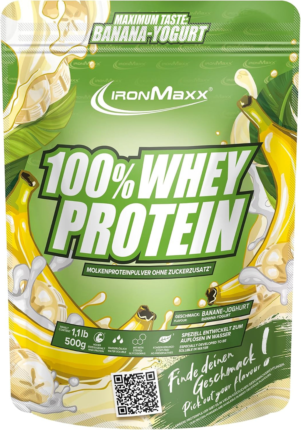 Ironmaxx 100% Whey Protein Pulver Schokolade, verschiedene Sorten