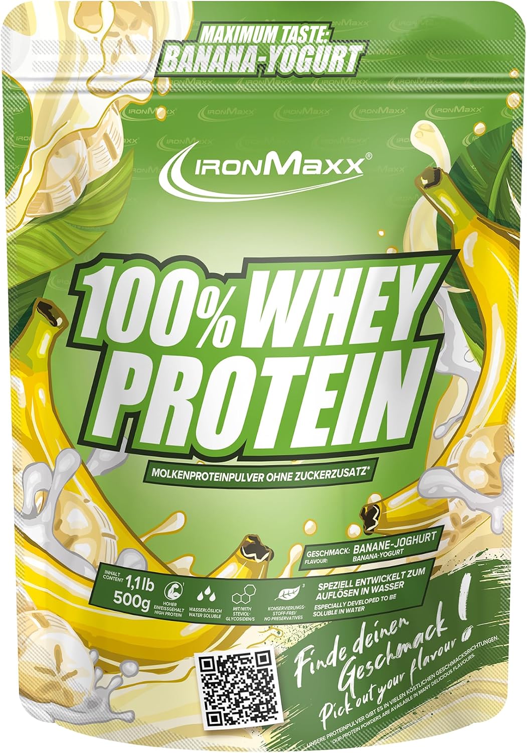 Ironmaxx 100% Whey Protein Pulver Schokolade, verschiedene Sorten