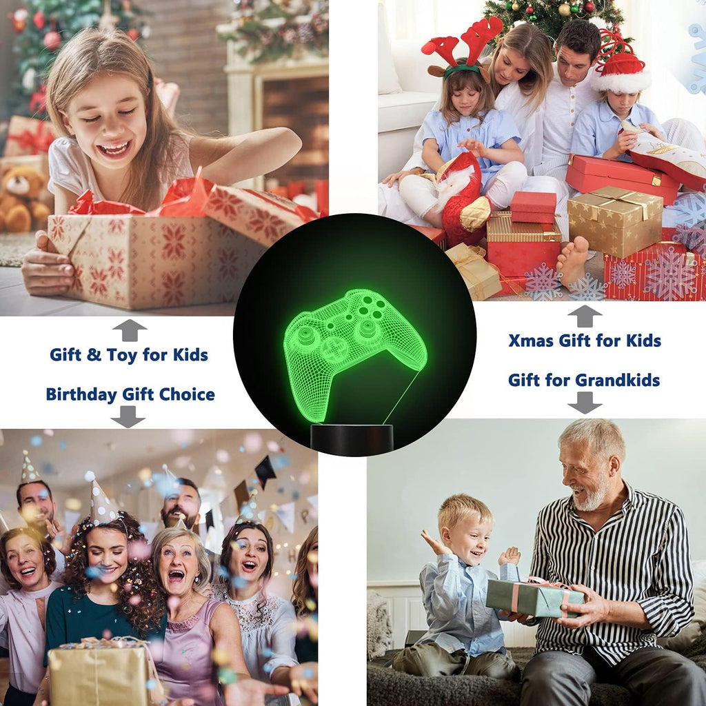 Lightzz 3D Gamepad Nachtlicht 16 Farben Touch Fernbedienung Timer