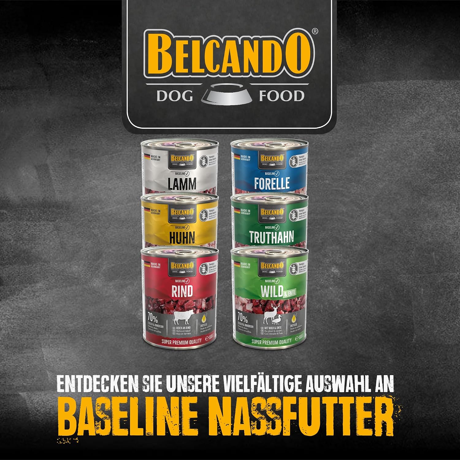 BELCANDO Baseline Nassfutter Lamm fuer ausgewachsene Hunde 6x800g versc