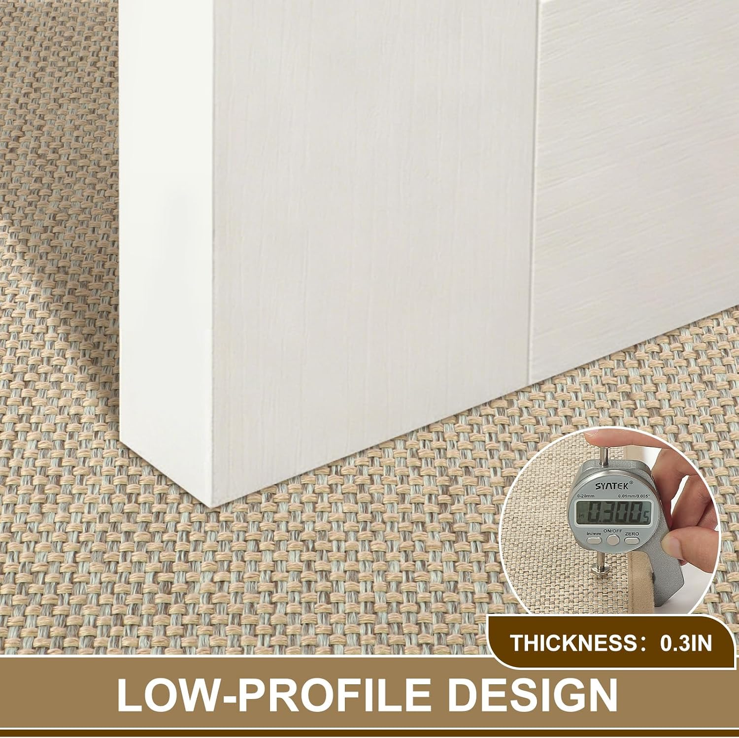LEKEEPGO Fussmatte 43x75 cm rutschfest waschbar Saugstark Duenn Khaki 75cm-150cm