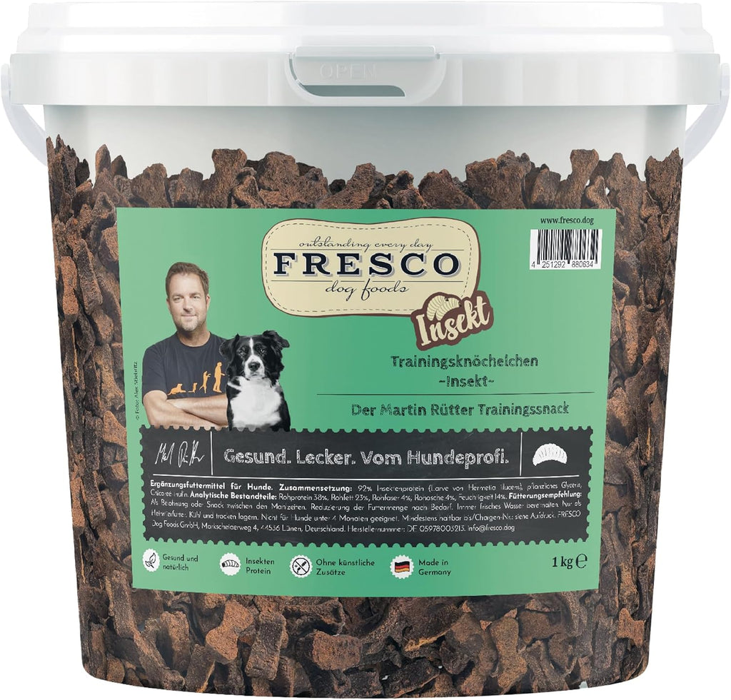 FRESCO Dog Martin Ruetter Trainingsknoechelchen 1 kg Insektenprotein getreidefrei
