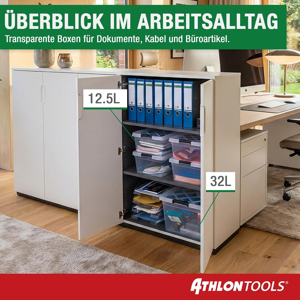 Athlon Tools Aufbewahrungsboxen 4er Set mit Deckel lebensmittelecht -80