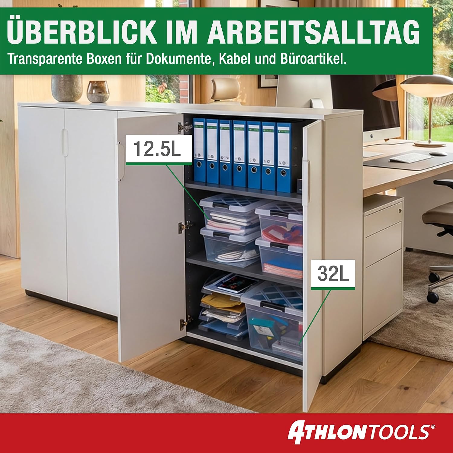 Athlon Tools Aufbewahrungsboxen 4er Set mit Deckel lebensmittelecht -80