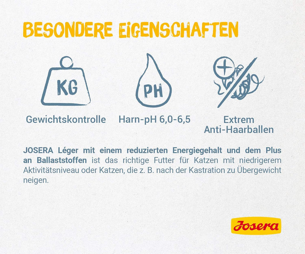 JOSERA Leger Katzenfutter Gefluegel fettarm proteinreich weizenfrei