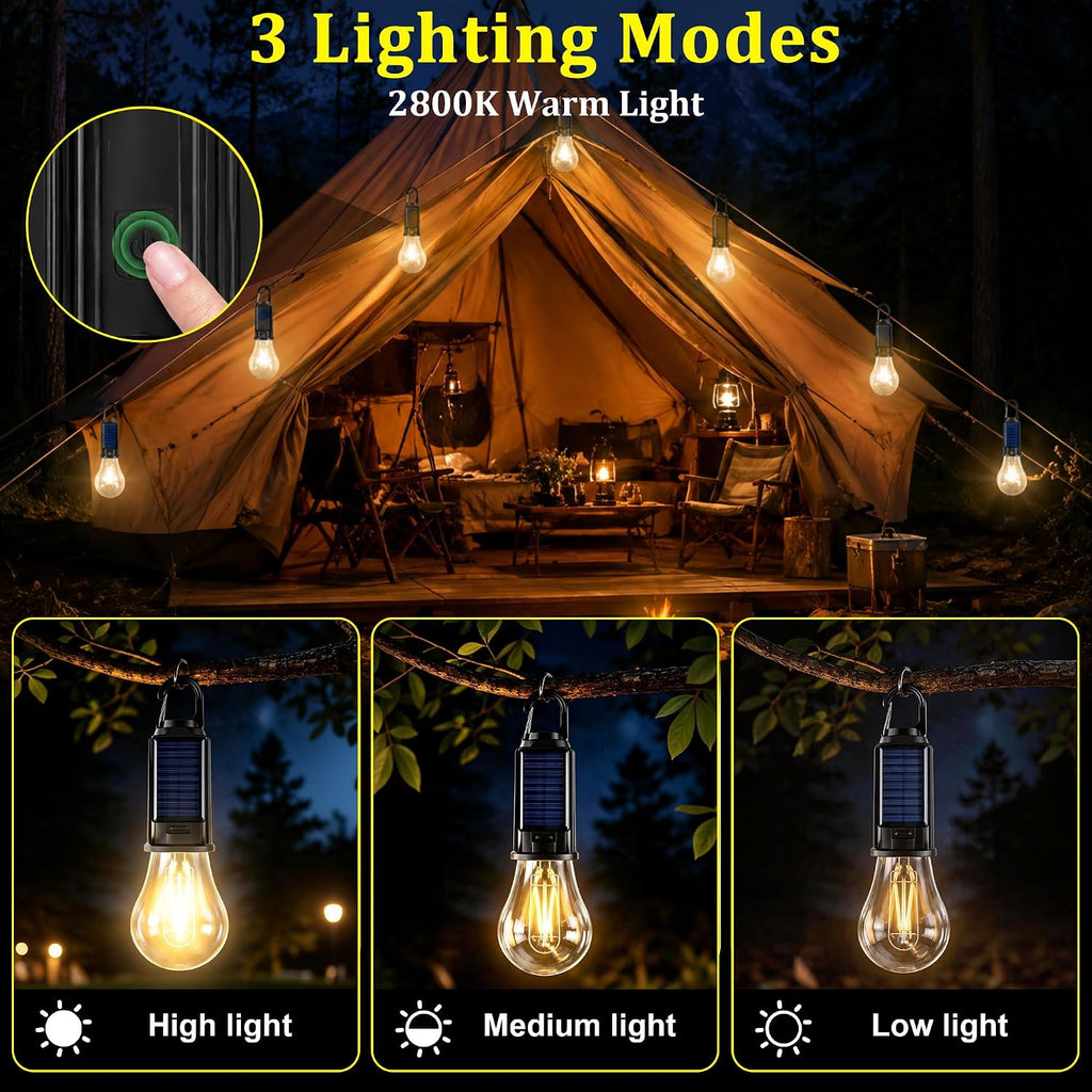 Campinglampe aufladbar 5er Set LED Solar 3 Helligkeitsstufen wasserdicht
