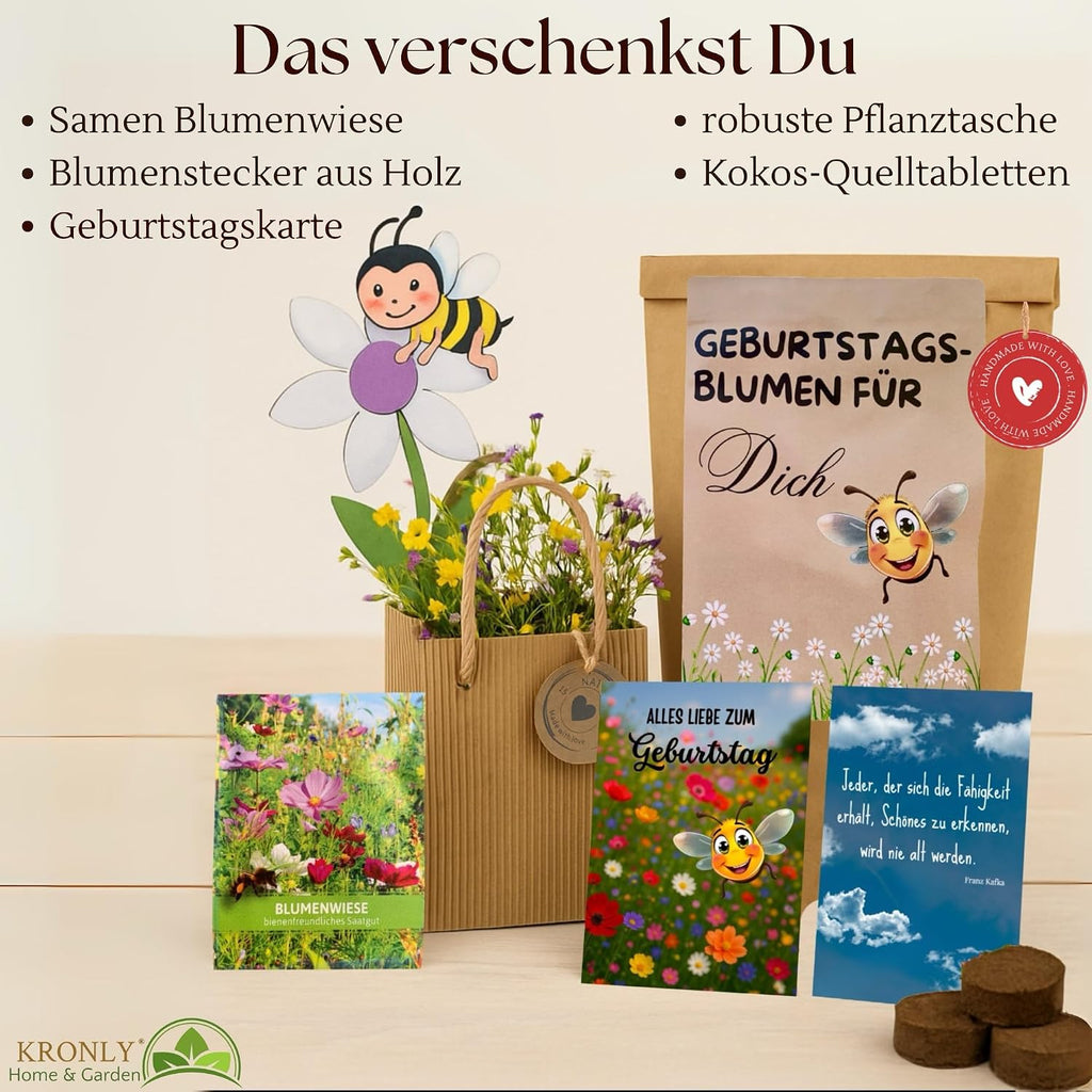 Geburtstagsgeschenk Pflanzset Blumen Samen Geschenk Fuer Frauen Wundertuete