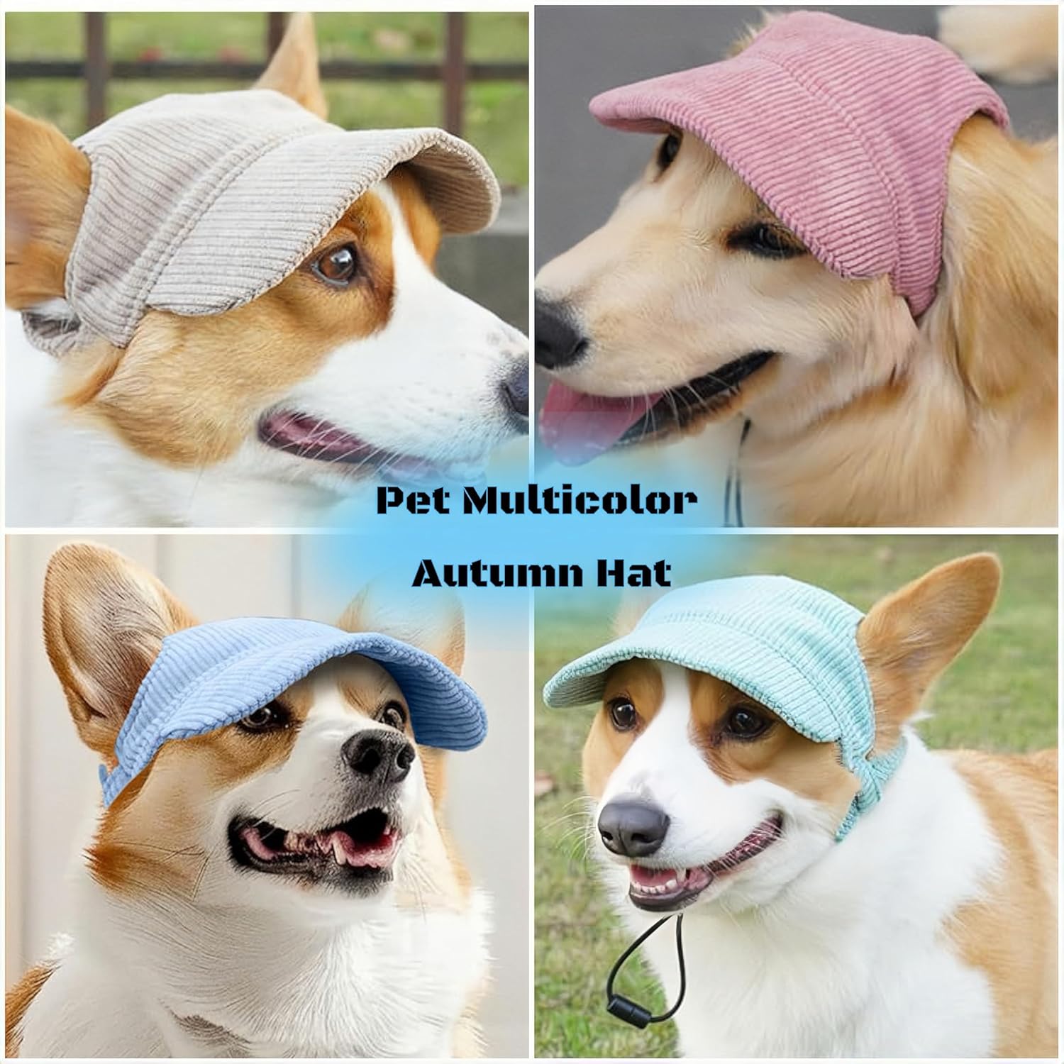 Hund Baseballkappe mit Ohrloechern Rosa M S-XL Sonnenhut fuer Welpen