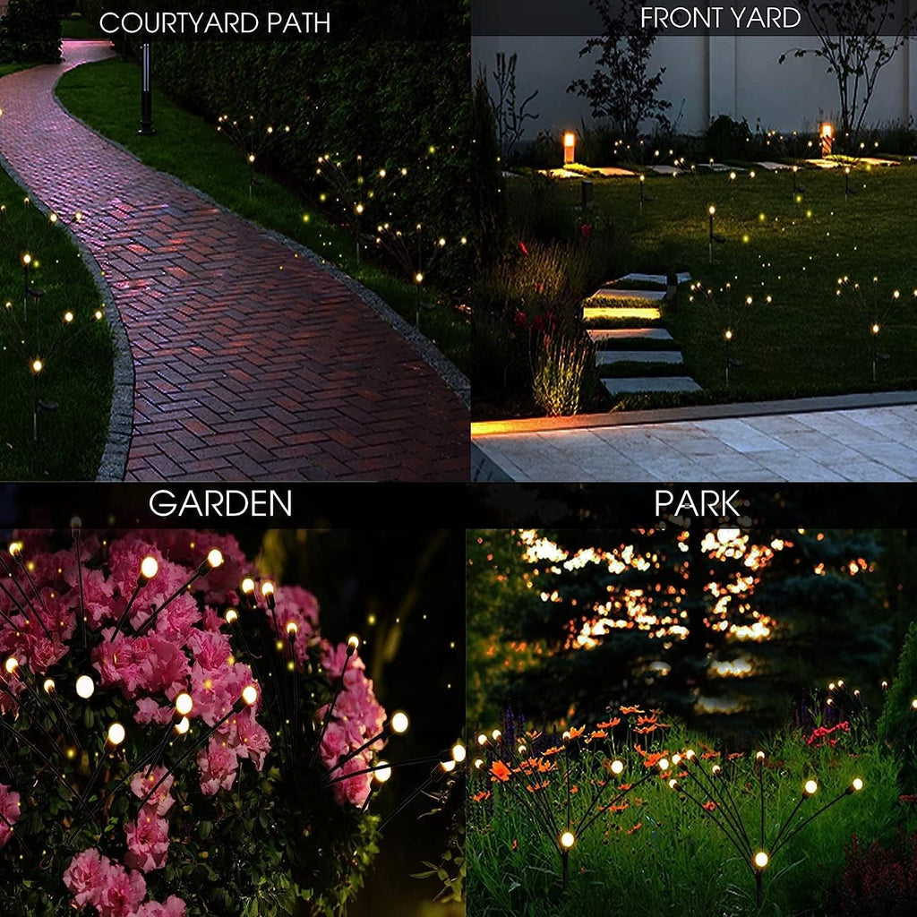 Kizozo Solarlampen 4er Set Garten Aussen 10 LED warmweiss IP65 wasserdicht