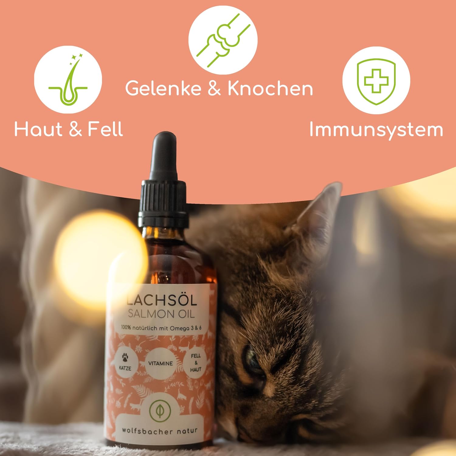 Lachsöl für Hunde Omega-3 Omega-6 Norwegisches Ergänzungsöl
