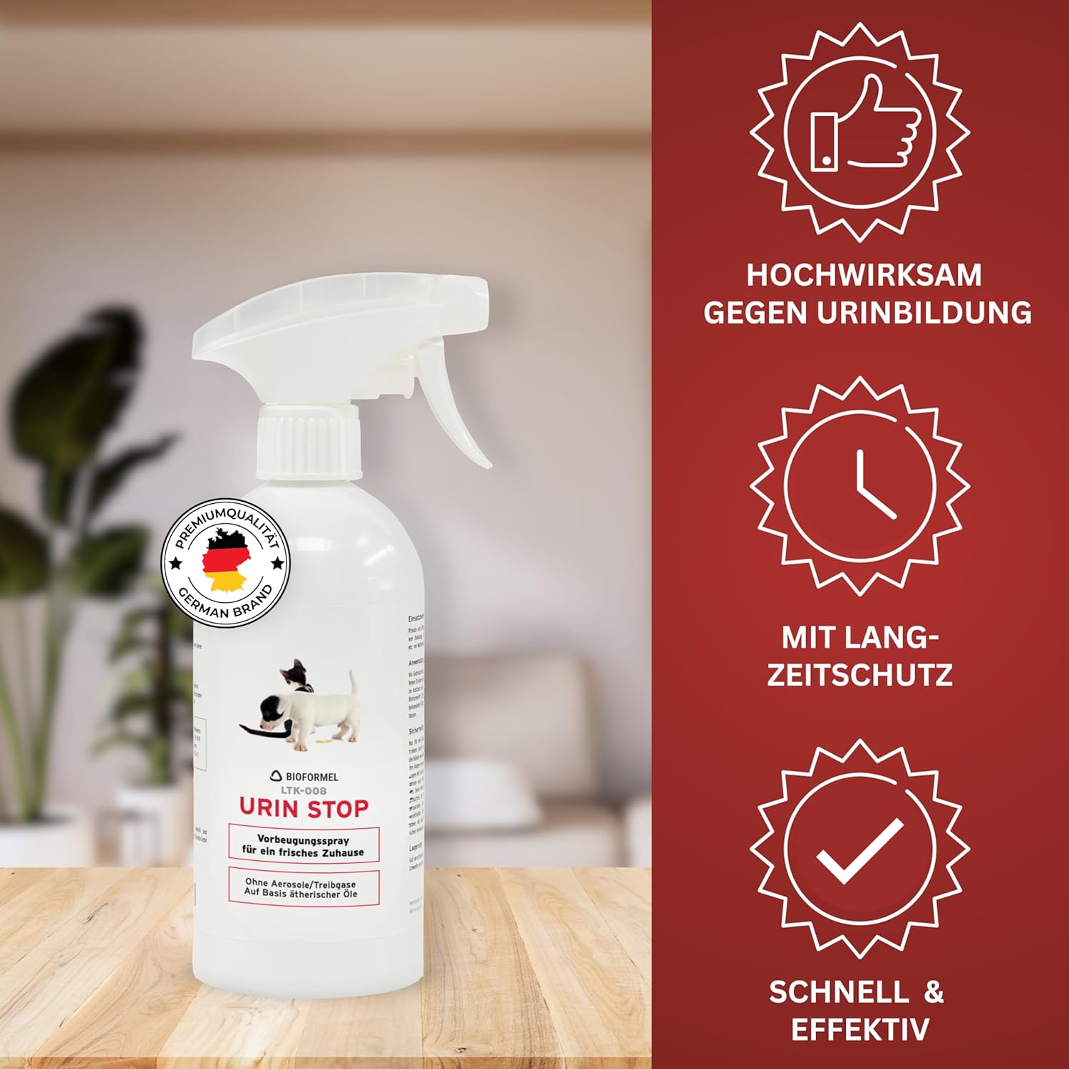 BIODELTA Urin-Stop 500 ml Abwehrspray gegen Markieren für Katzen Hunde