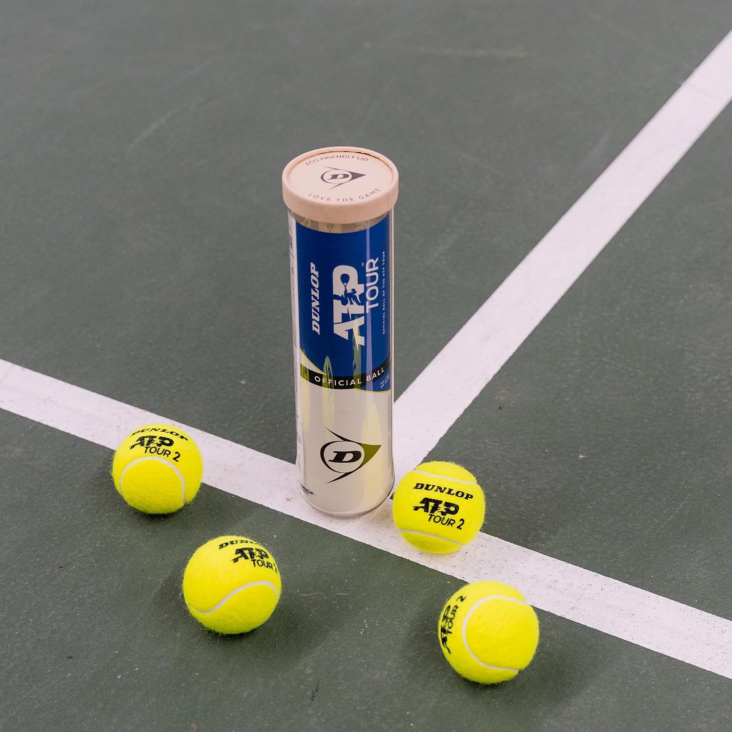 Dunlop ATP Tour Tennisbaelle 4er Dose fuer Sandplatz Hartplatz Rasen