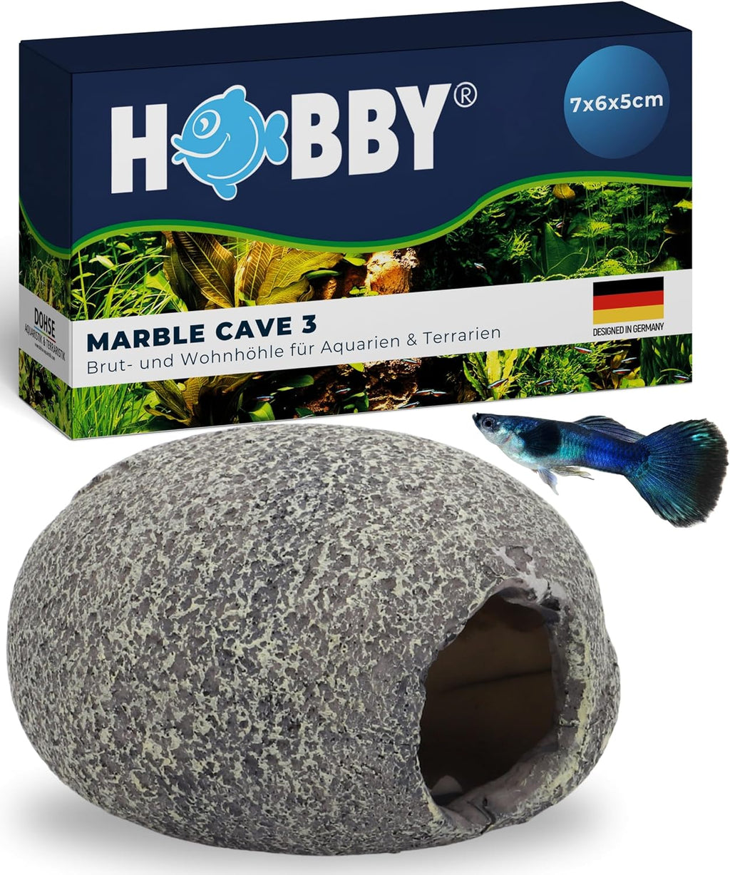 Hobby Marble Cave 3 Aquariumhöhle 7x6x5 cm Versteck Deko für Garnelen Welse