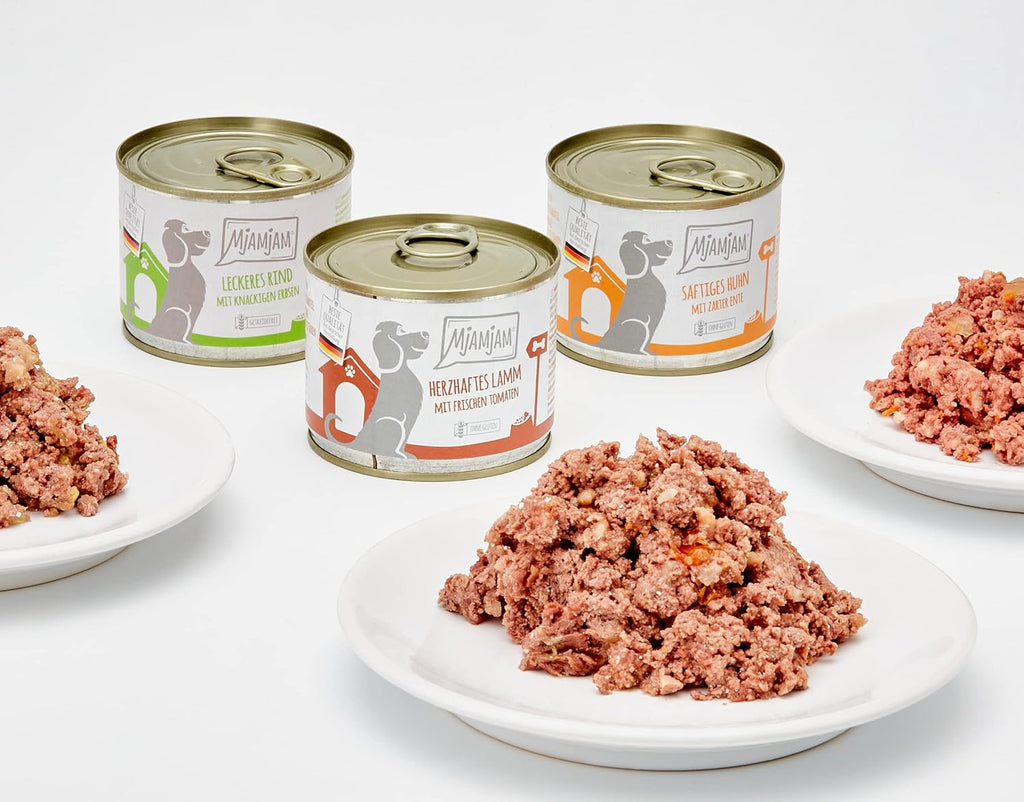 Hund Nassfutter Mixpaket II Huhn Ente Rind Pute 6x200g