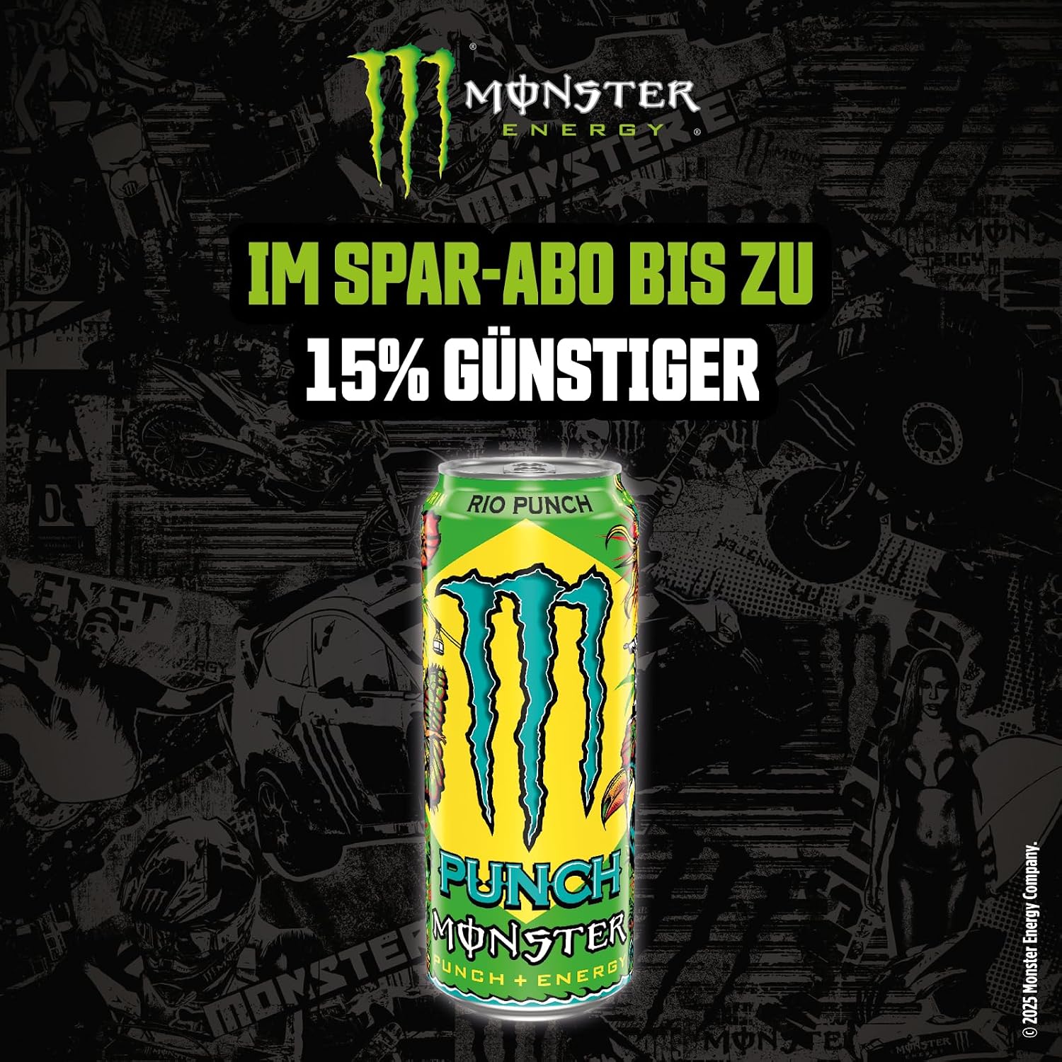 Monster Energy Rio Punch 12 x 500 ml Getraenk Energydrink Exotische Fruechte Full