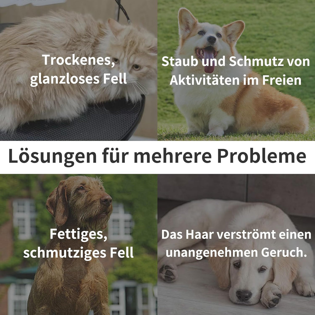 Hundeshampoo Kokosoel pH-neutral hypoallergen rueckfettend fuer Hunde Katzen