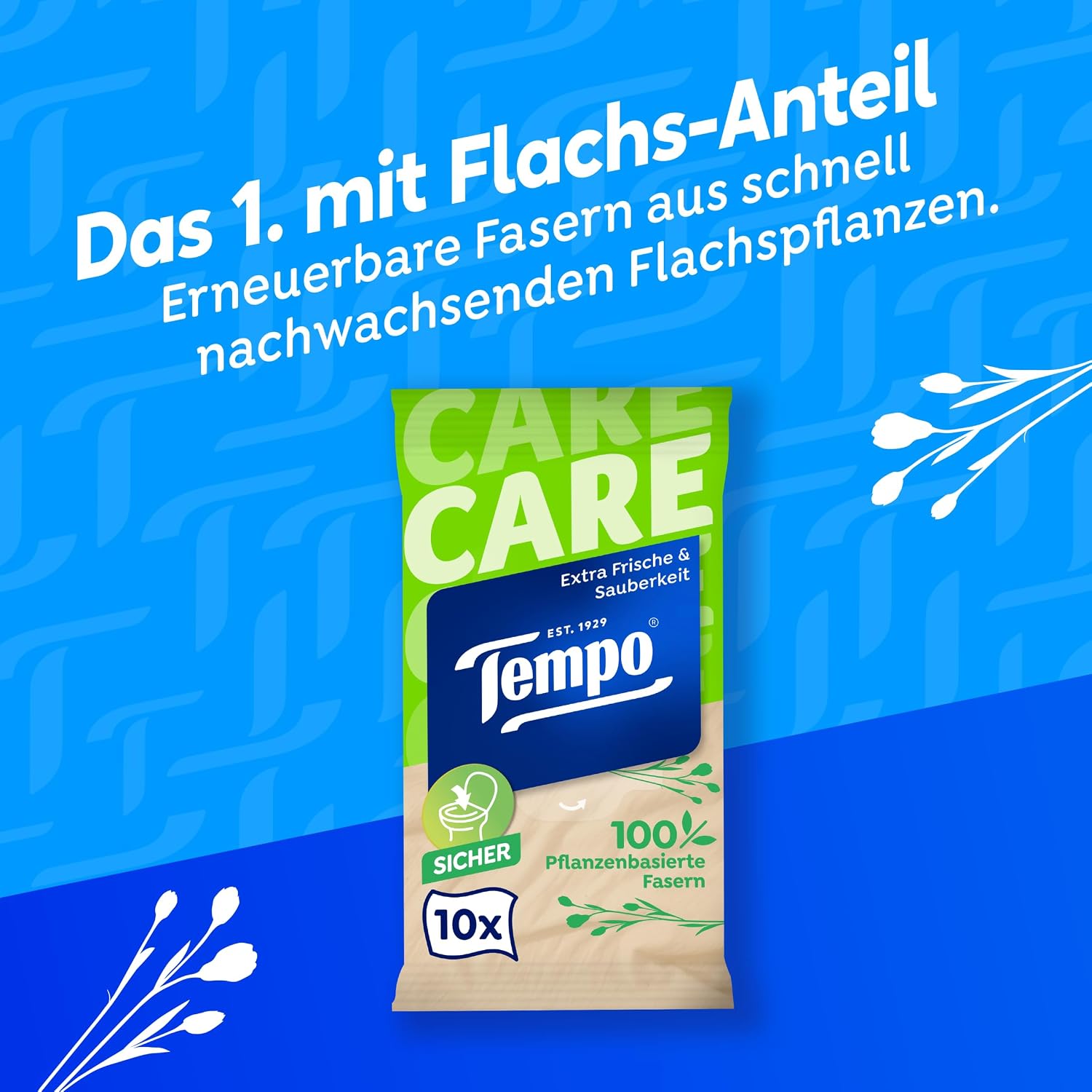 Tempo Feuchte Toilettentuecher Sanft & Pur 16 x 42 Stueck, pH-hautneutral, dermato