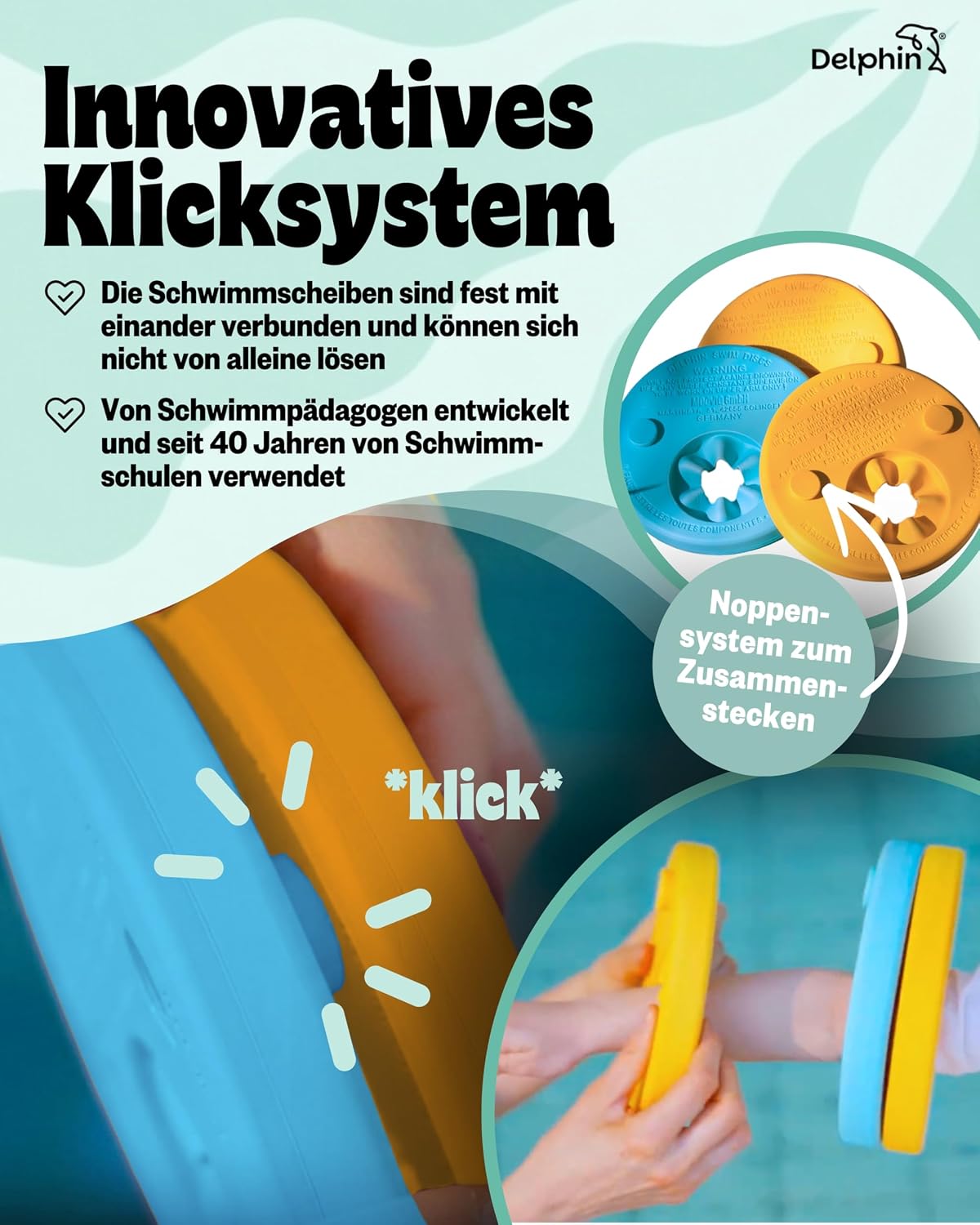 Schwimmlernhilfe Kinder 1-8 Jahre TUeV-geprueft mit Sportbeutel und Abzeichen