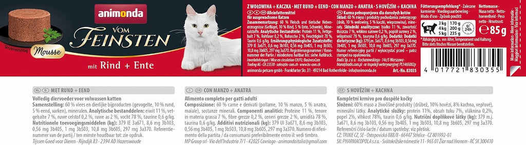 Katzenfutter Mousse-Vielfalt 12er-72er Pack verschiedene Sorten