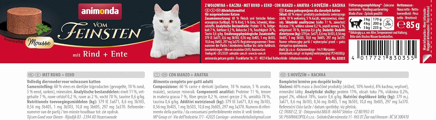 Katzenfutter Mousse-Vielfalt 12er-72er Pack verschiedene Sorten
