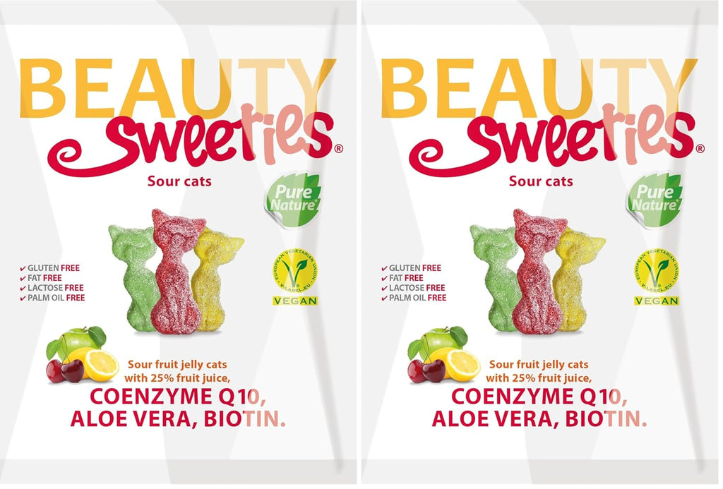 BeautySweeties Saure Katzen 125 g Fruchtgummi vegan mit 25% Fruchtsaft