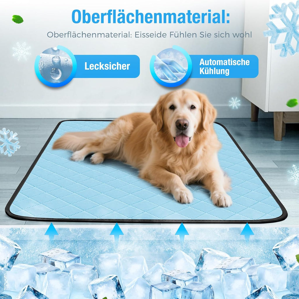 Kuehlmatte fuer Hunde und Katzen 90x60 cm selbstkuehlend wasserdicht rutschfest