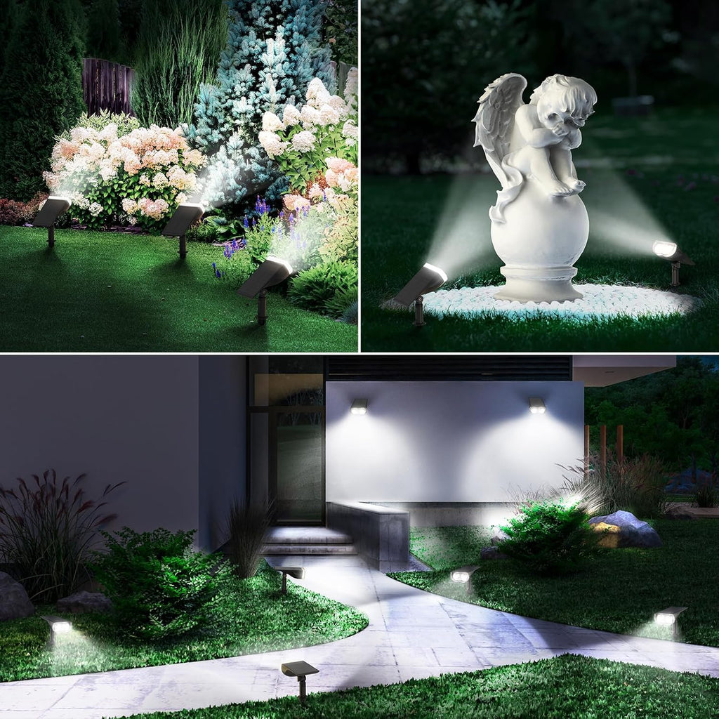 Linkind Solarlampe farbig RGBW Dusk-to-Dawn 22-LED Gartenleuchte IP65, 4er Set