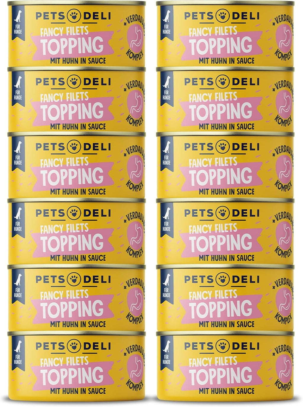 Pets Deli Fancy Filets Hunde Futter-Topping Rind in Sauce 12x70 g verschiedene S