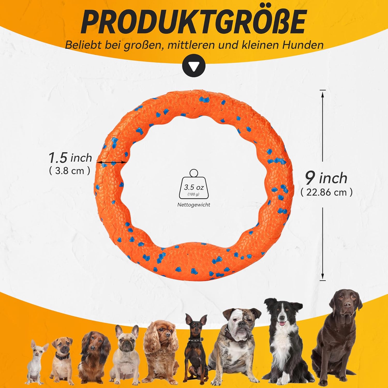 Kauring Hundespielzeug Schwimmender Wurf- und Trainingsring fuer Hunde