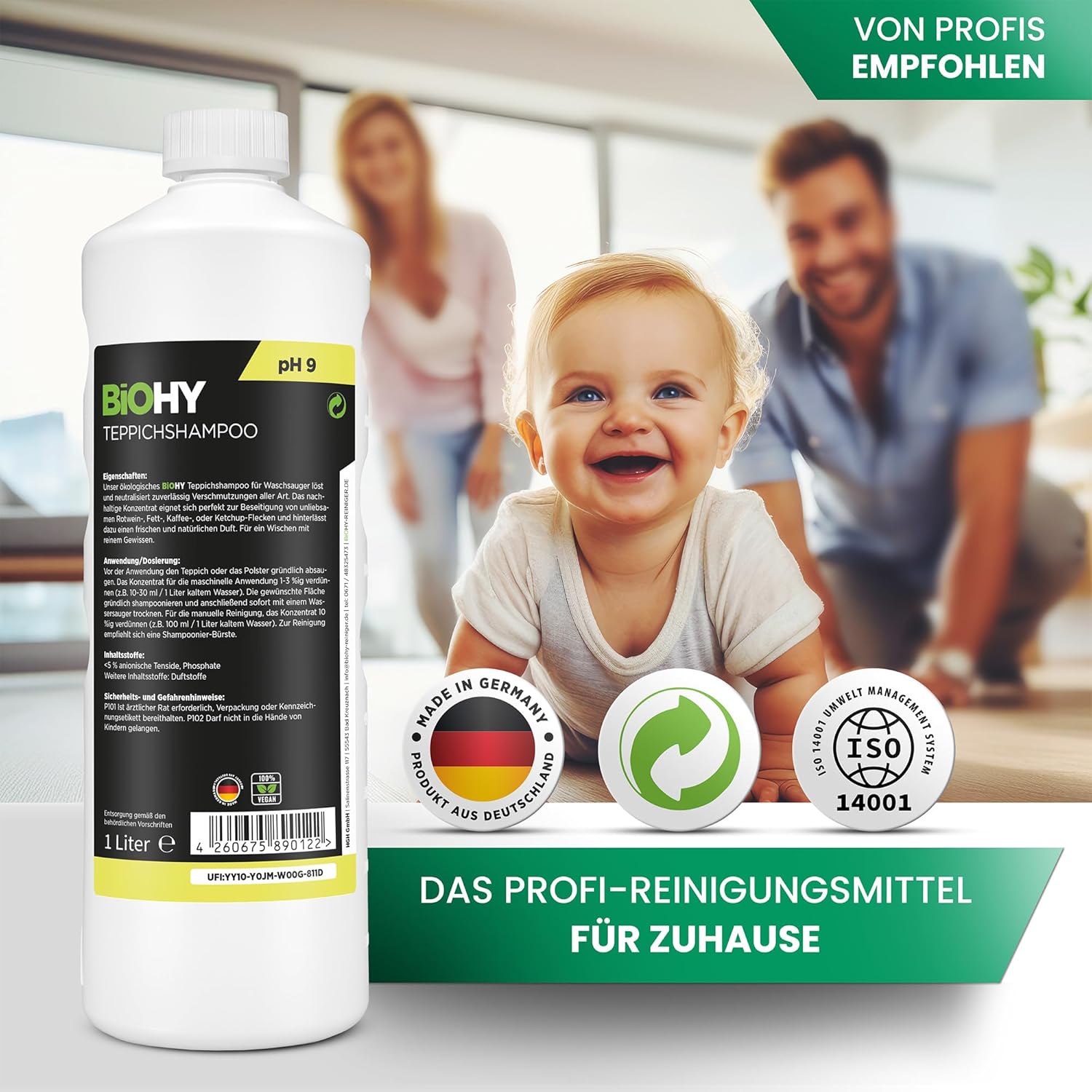 Biohy Spezial Polsterreiniger Konzentrat fuer Polster Teppiche Textilien -1