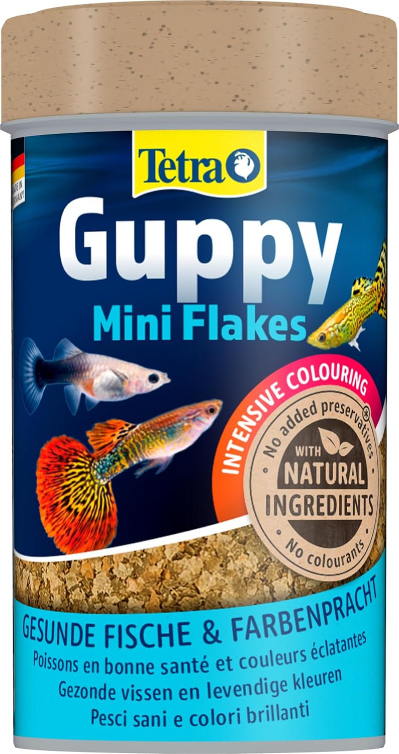 Tetra Guppy Mini Flakes Flockenfutter fuer Guppy Zierfische