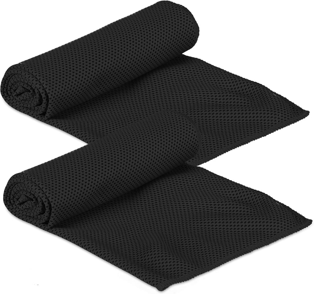 Relaxdays Kuehlhandtuch 2er Pack Mikrofaser 90 x 30 cm kuehlendes Sporttuch