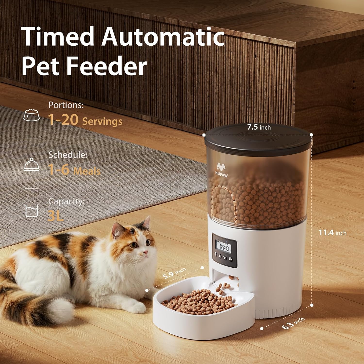 IMIPAW Futterautomat Katze WLAN App-Steuerung Mahlzeiten