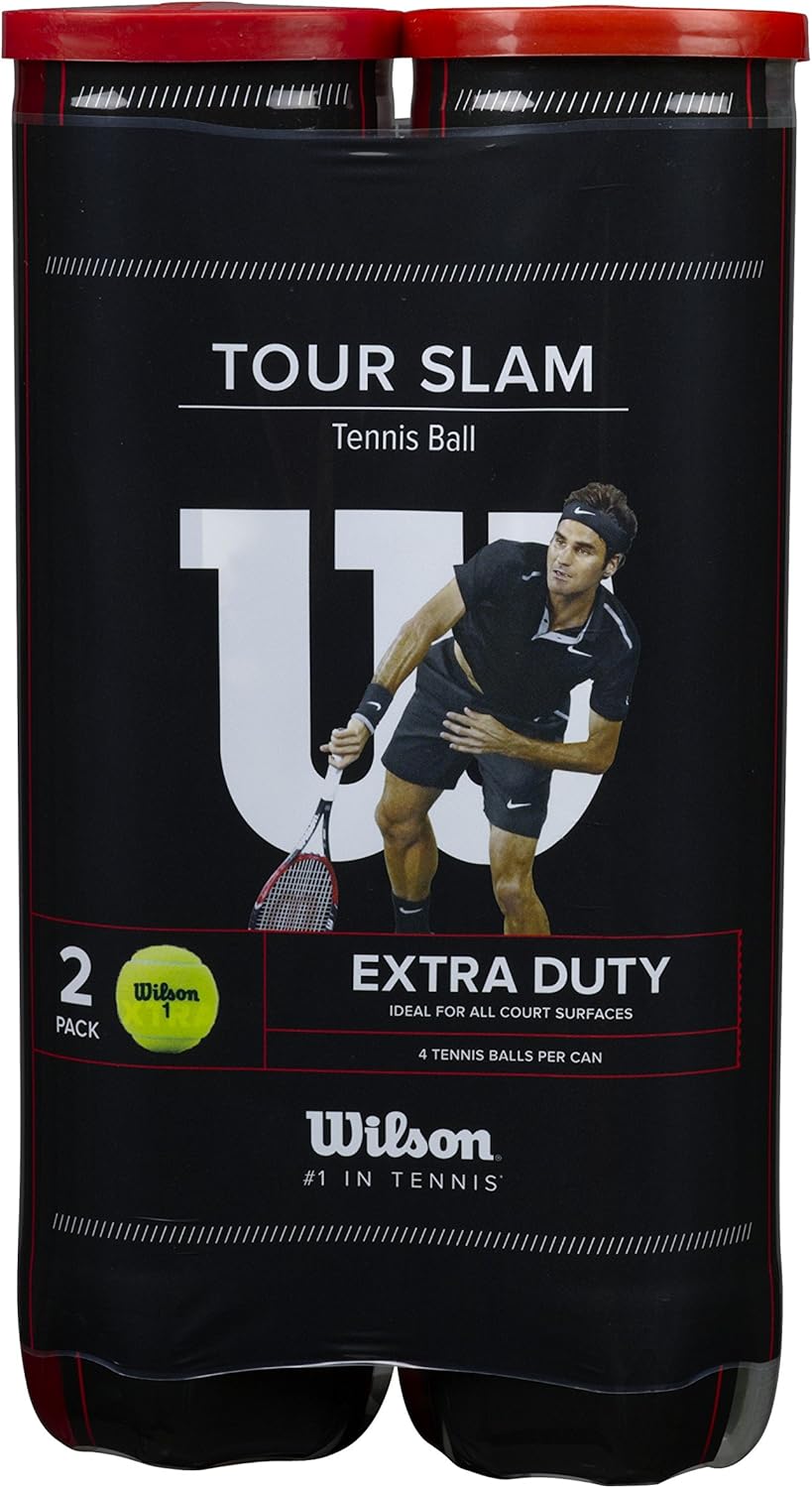 Wilson Tour Slam Tennisbaelle 2 x 4er Dose WRT115302 fuer alle Belaege